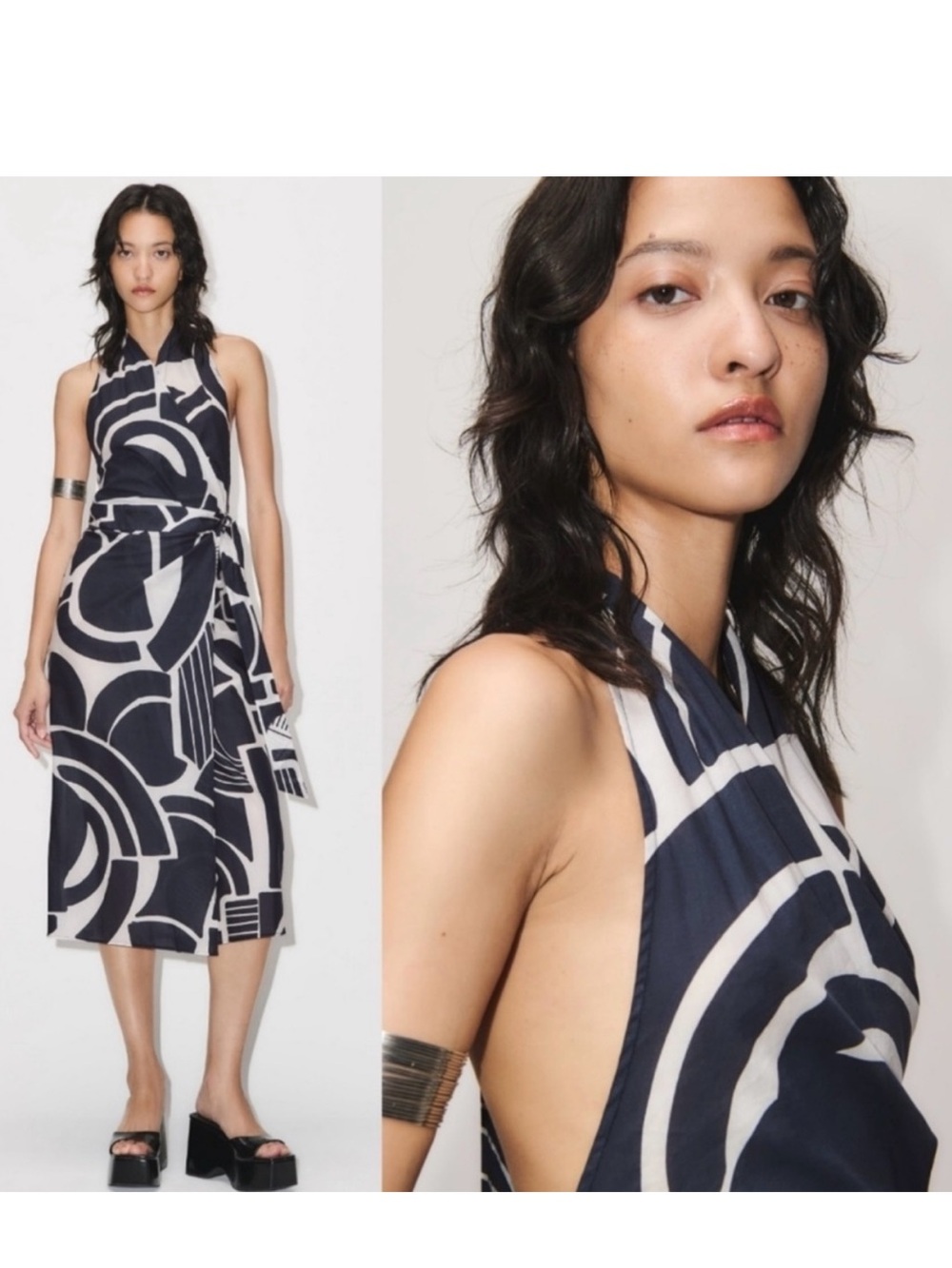 New with tags! Zara Printed/ Graphic Halter Dress